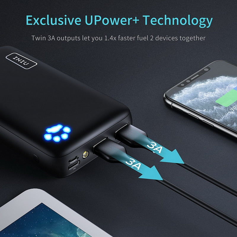 INIU Power Bank 20000mAh Dual USB Portable Charger – BluYeti Camping